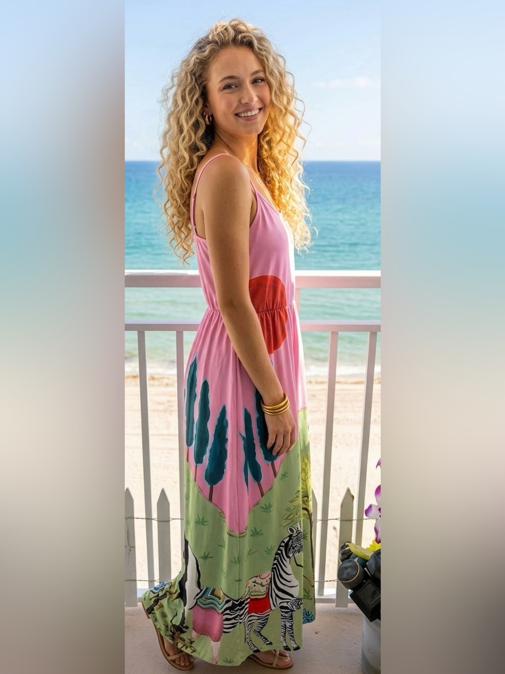 Maxi Dress with a floral Artistic Print